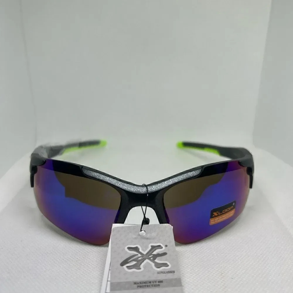 X-Loop Semi Rimless Wrap Mirrored Sunglasses